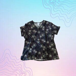 SB SCRUBS Floral Print Scrub Top